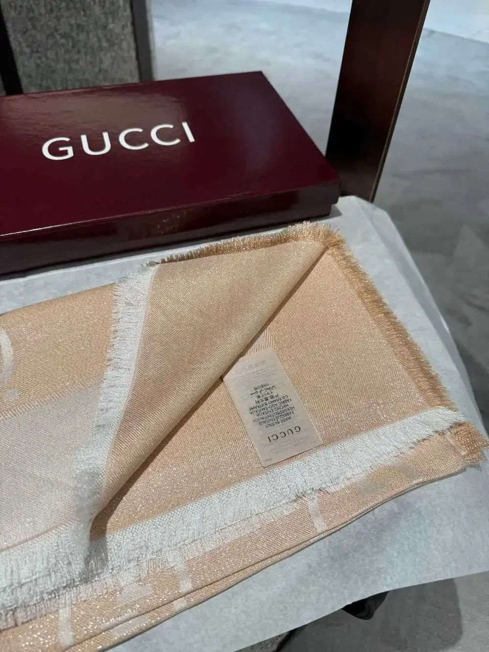 GUCCI Metallic GG Monogram Scarf